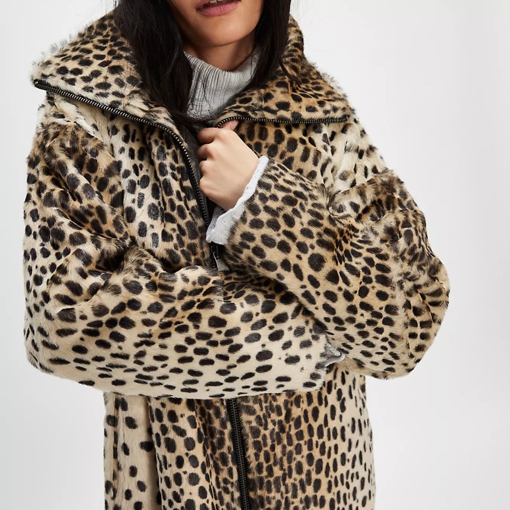 Free People Lana Leopard Duster Coat